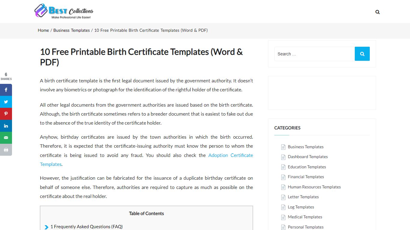 10 Free Printable Birth Certificate Templates (Word & PDF)